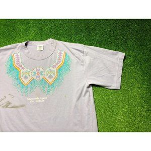 Vintage Manitoulin Island Canada Mens Purple Short Sleeve Tee Size Large